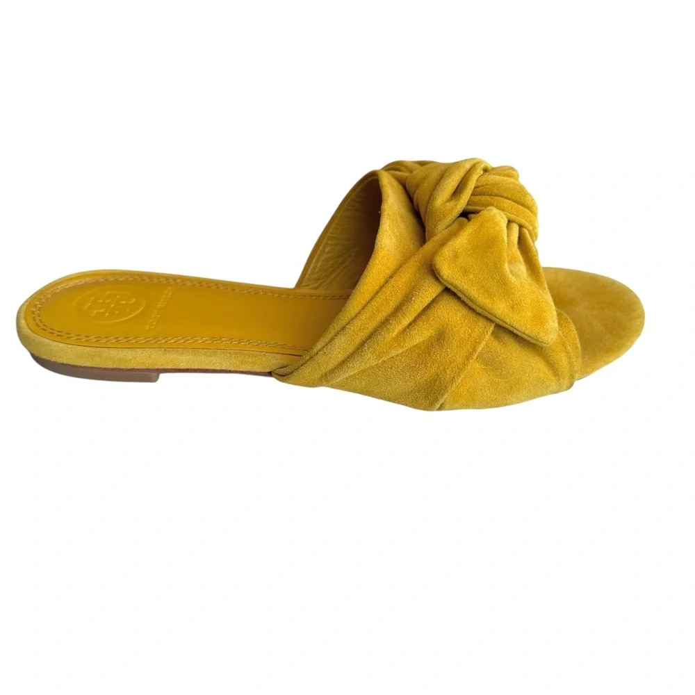 Tory Burch Annabelle Bow Sandals Suede Slides